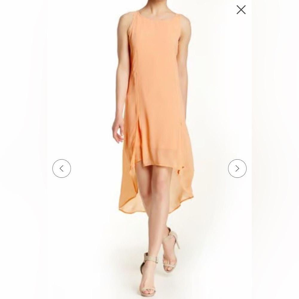 BCBGeneration Orange Pink Asymmetrical High-Low Sundress